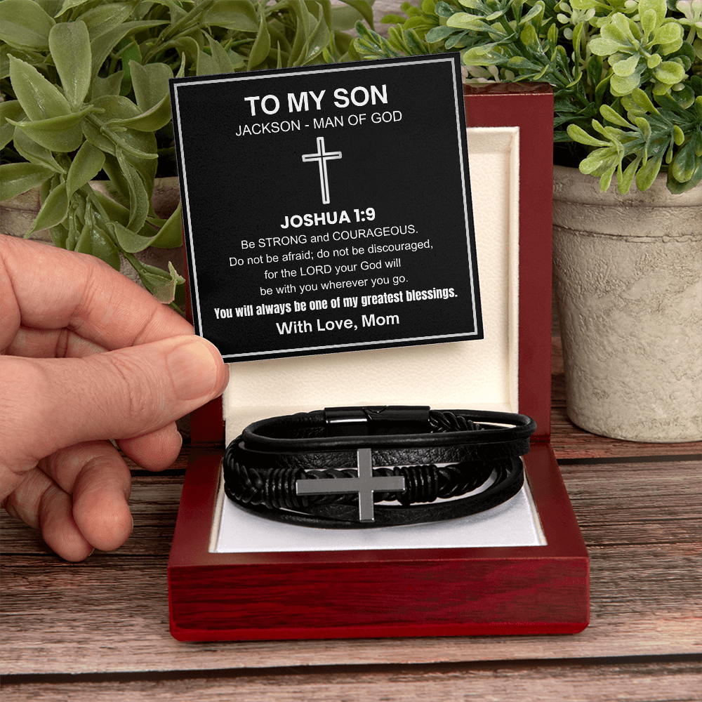 One Of The Greatest Blessings - Cross Bracelet Gift for Son