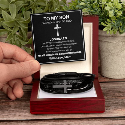 One Of The Greatest Blessings - Cross Bracelet Gift for Son