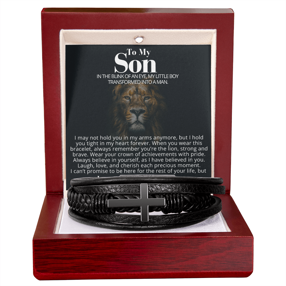 To My Son - Cross Bracelet - You Are the Lion