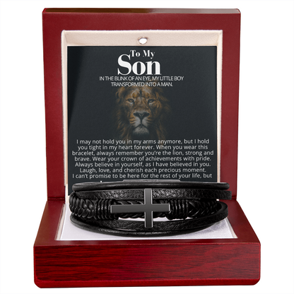 To My Son - Cross Bracelet - You Are the Lion