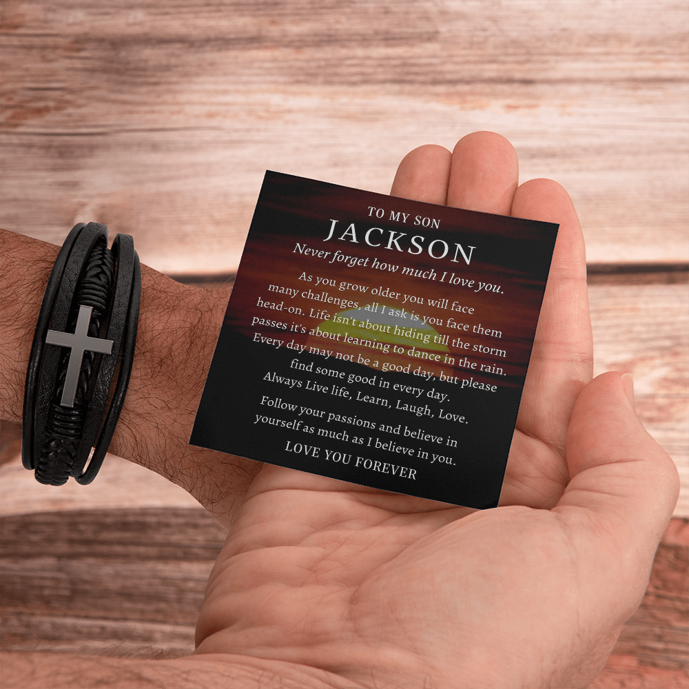 Believe In Yourself - Cross Bracelet Gift for Son