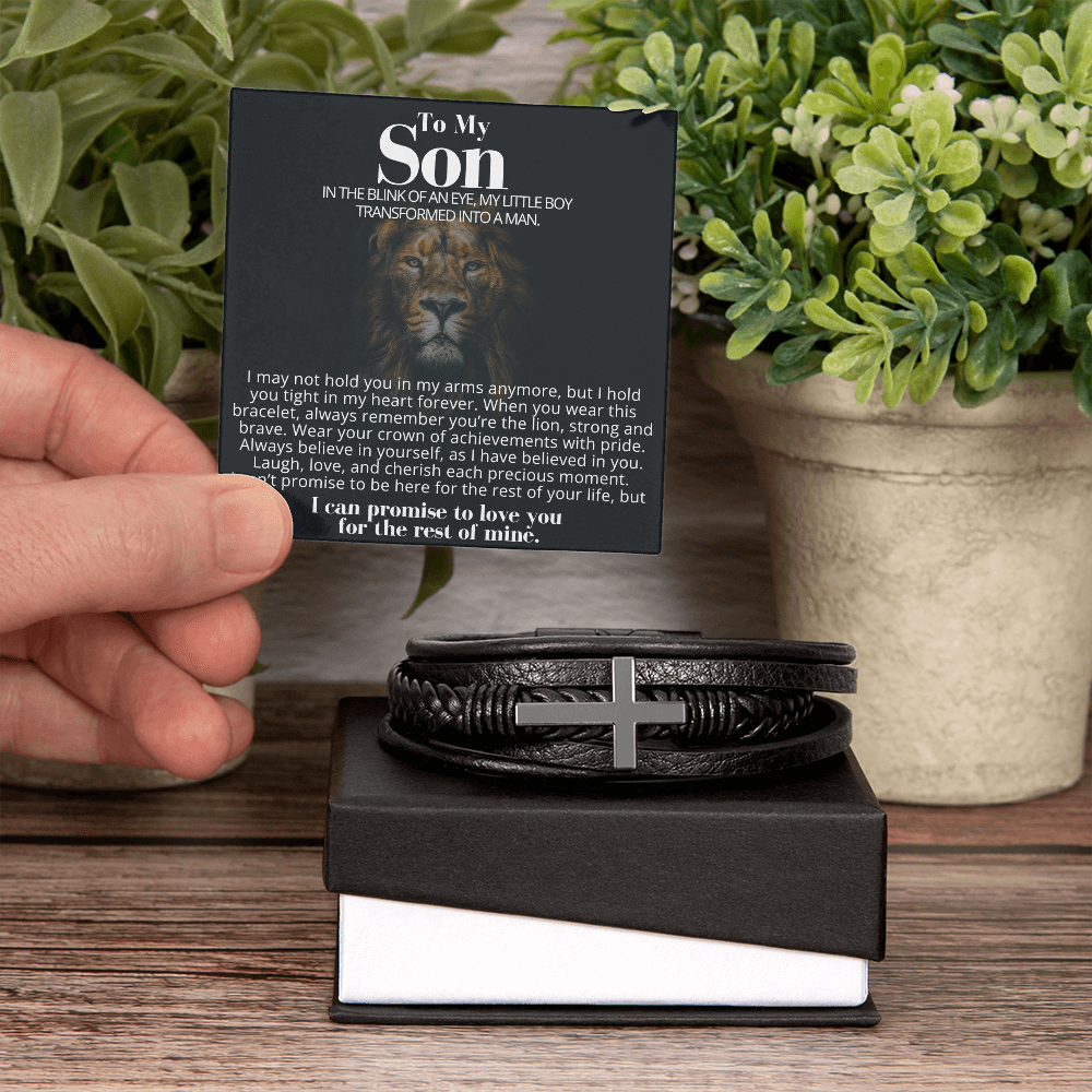 To My Son - Cross Bracelet - You Are the Lion