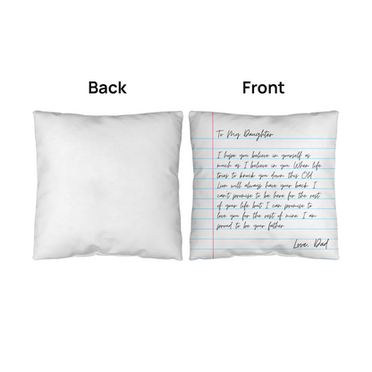 To My Daughter from Dad - Heartfelt Message Letter Pillow - Always Have Your Back