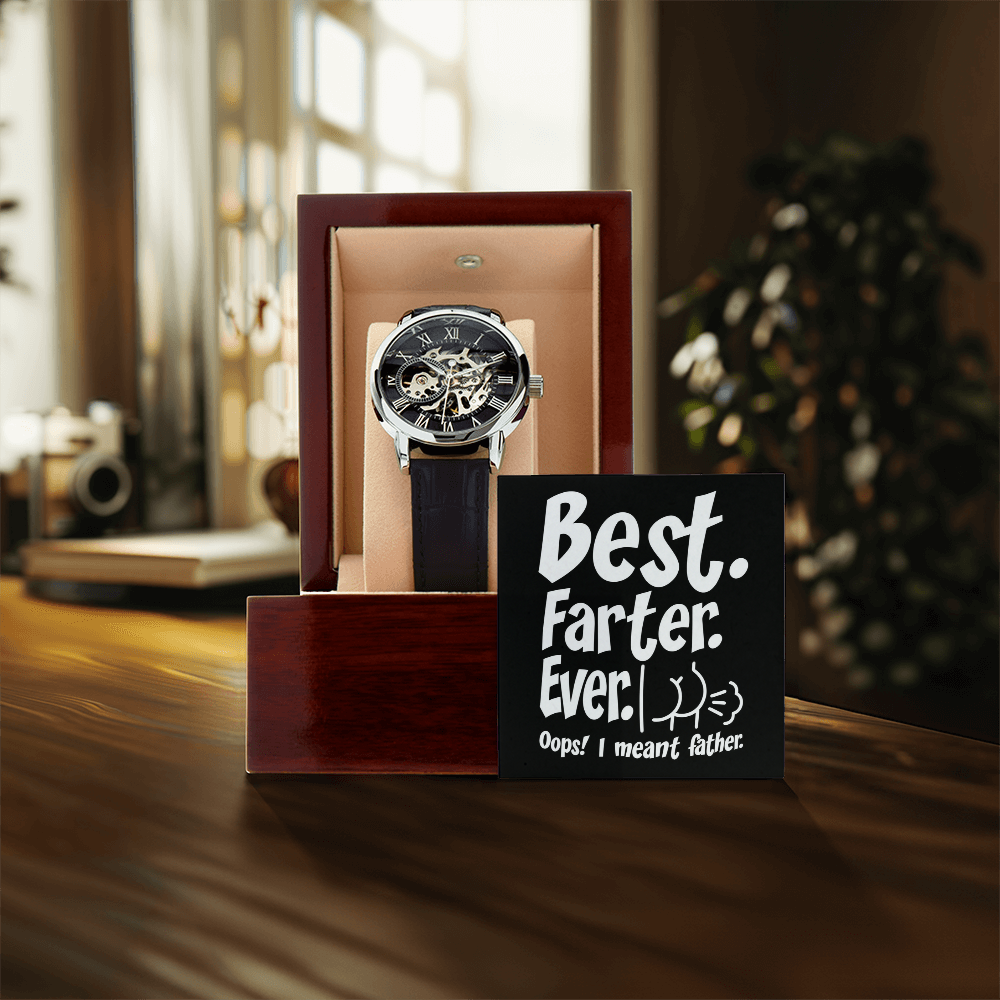 Funny “Best Father” Skeleton Watch Gift for Dad