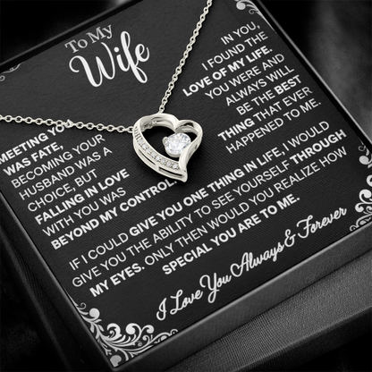 To My Wife - Love Heart Necklace - You Are Special Valentine's Day Gift