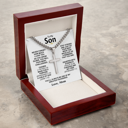 You Are One Of My Greatest Blessings - Cross Necklace Gift for Son