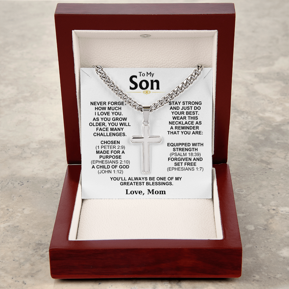 You Are One Of My Greatest Blessings - Cross Necklace Gift for Son