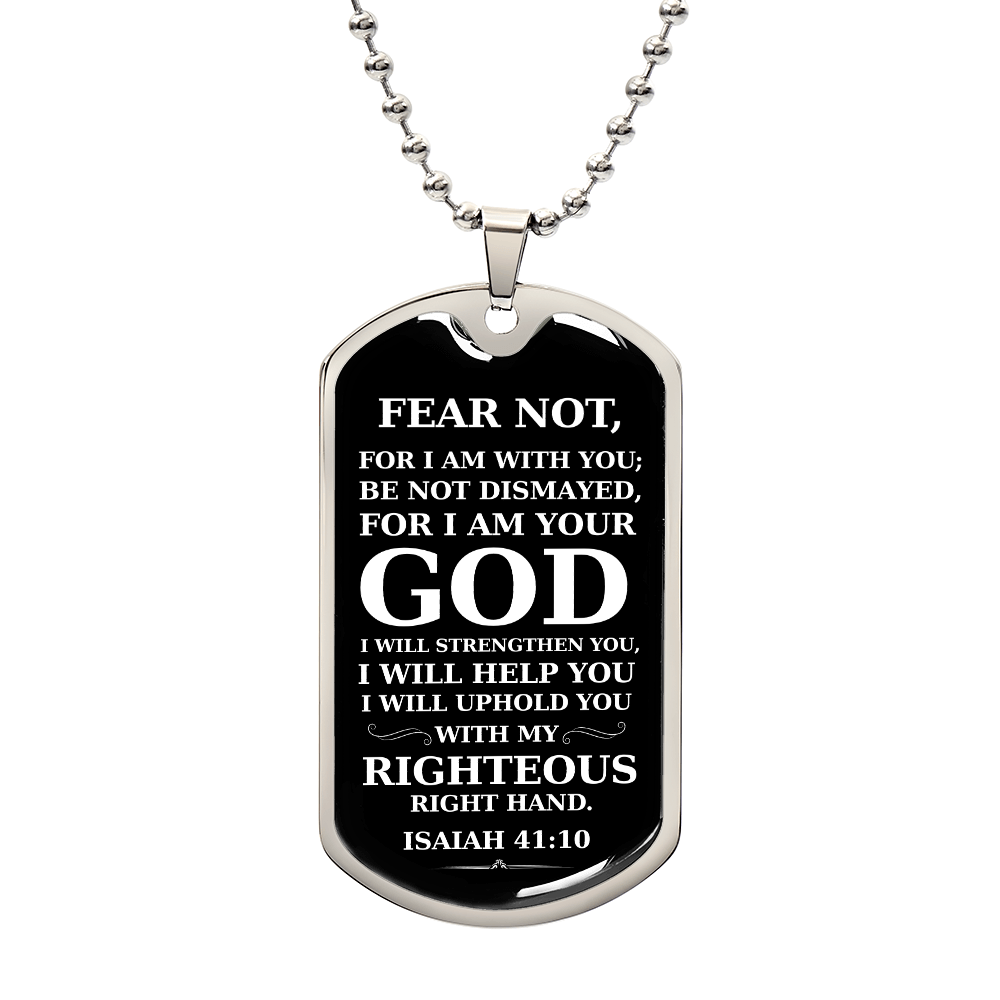 Dog Tag Necklace for Christian Baptism Confirmation and 1st Communion Gift
