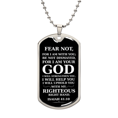 Dog Tag Necklace for Christian Baptism Confirmation and 1st Communion Gift