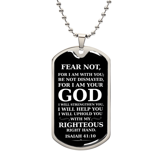 Dog Tag Necklace for Christian Baptism Confirmation and 1st Communion Gift