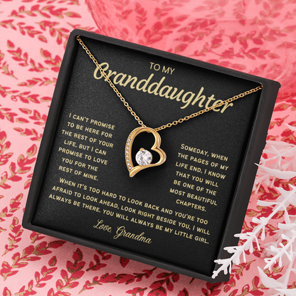 To My Granddaughter Necklace from Dad - Love Heart Necklace - Message Card Jewelry Gift