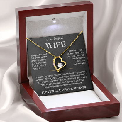 To My Wife - Love Heart Necklace - You Are Worth Every Moment