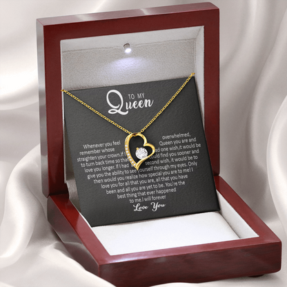 To My Queen - Love Heart Necklace - Love You Forever