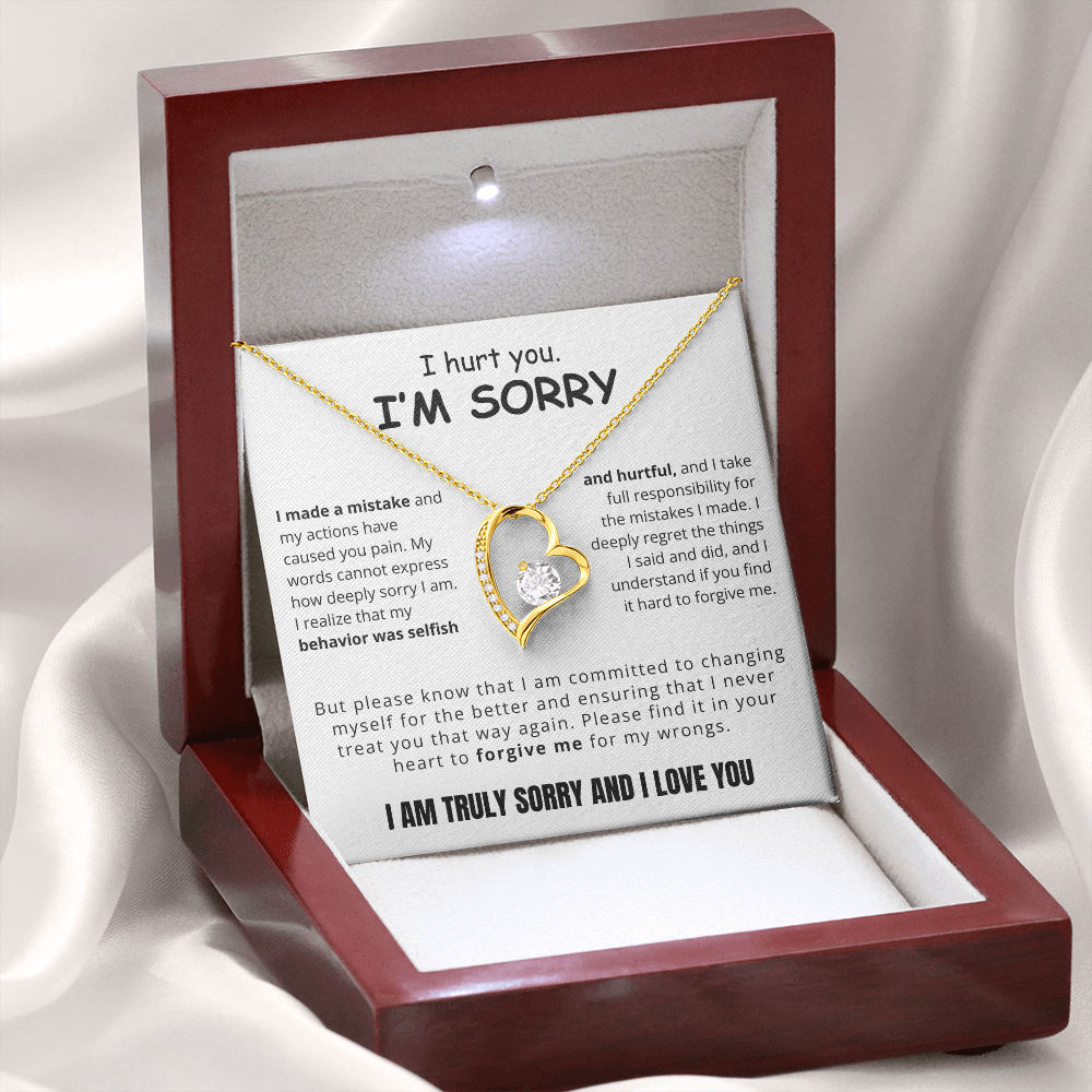 To My Love - Love Heart Necklace - I Am Sorry