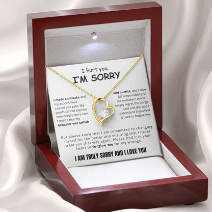 To My Love - Love Heart Necklace - I Am Sorry
