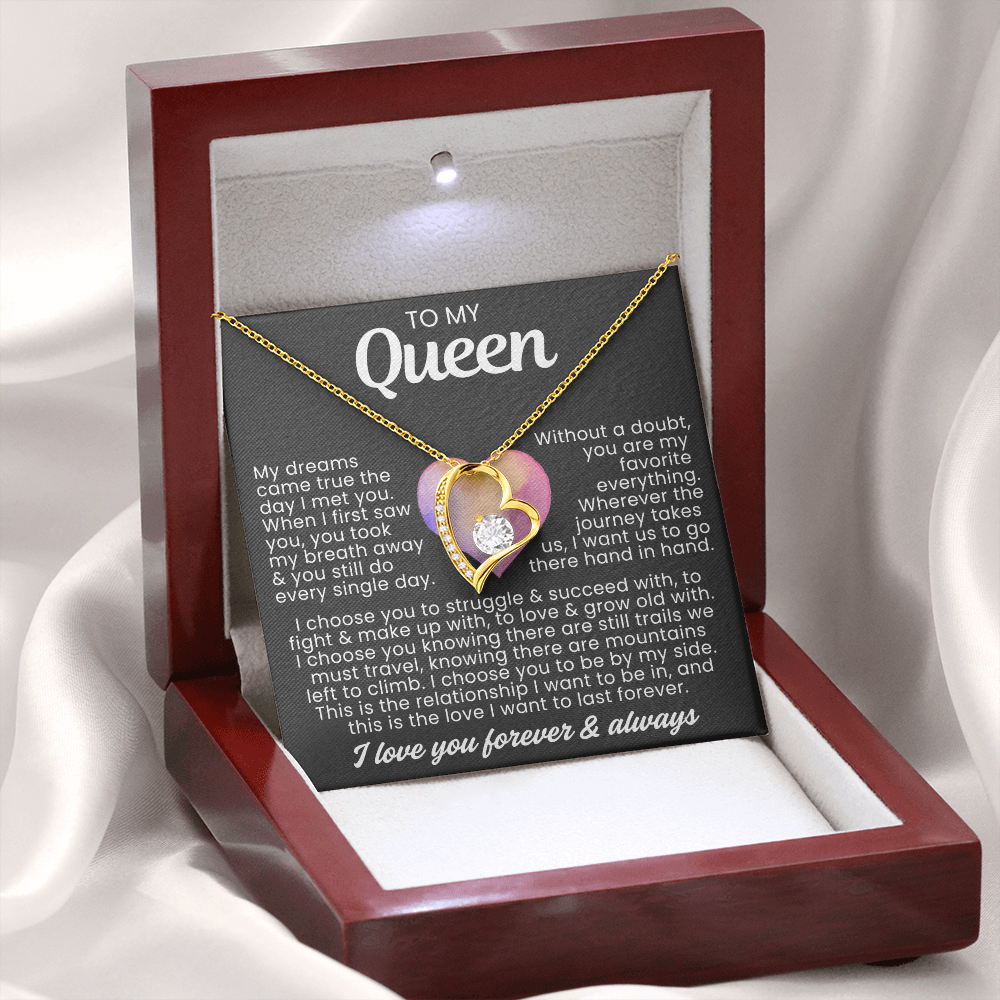 To My Queen Necklace - Love Heart Necklace - I Choose You