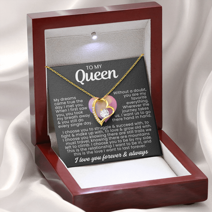 To My Queen Necklace - Love Heart Necklace - I Choose You