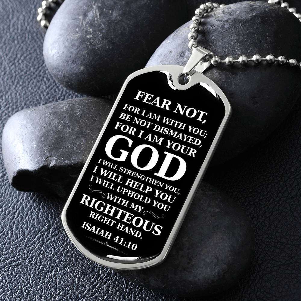 Dog Tag Necklace for Christian Baptism Confirmation and 1st Communion Gift