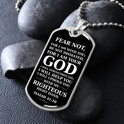 Dog Tag Necklace for Christian Baptism Confirmation and 1st Communion Gift