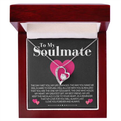 To My Soulmate - Love Heart Necklace - Love You Always