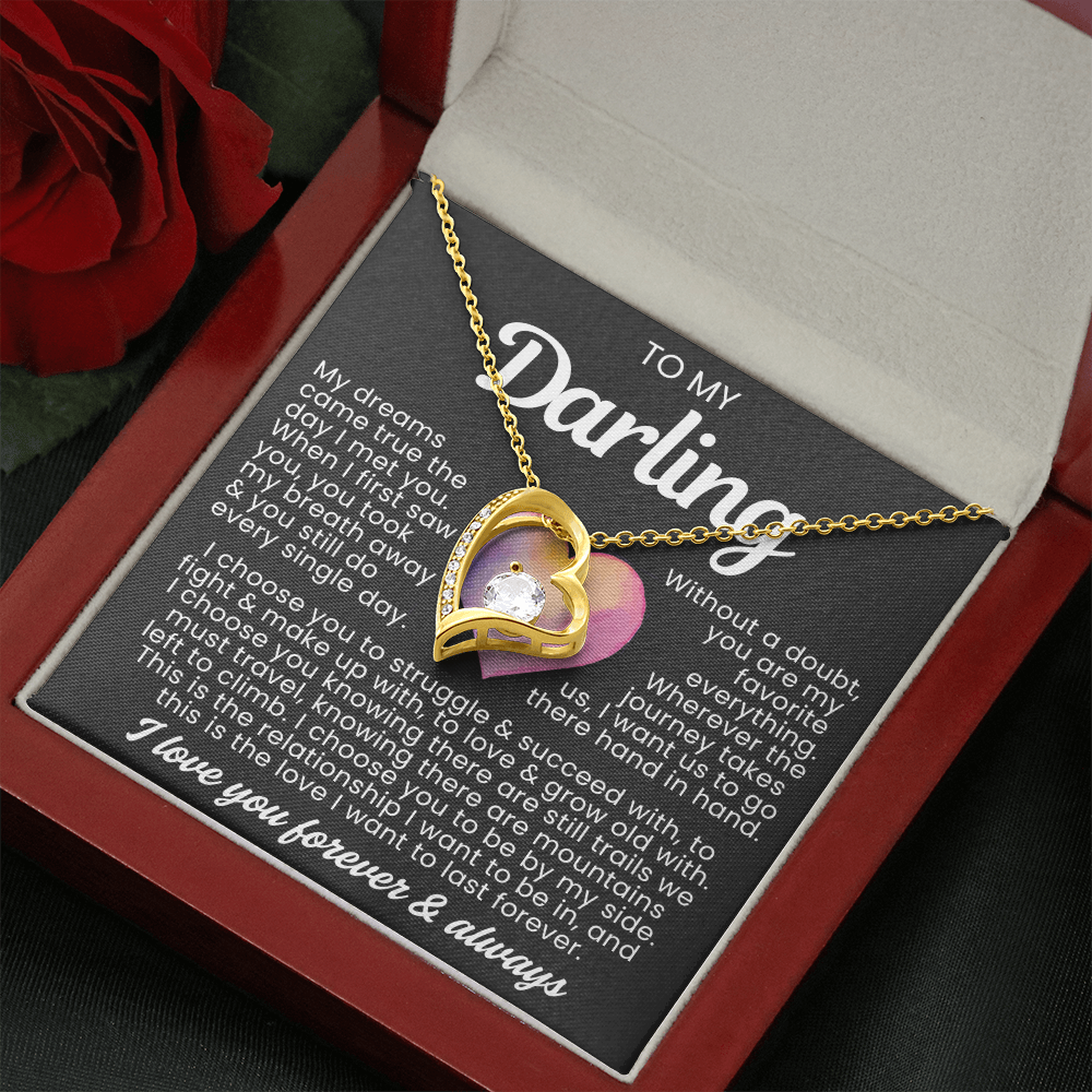 To My Darling Necklace - Love Heart Necklace - I Choose You