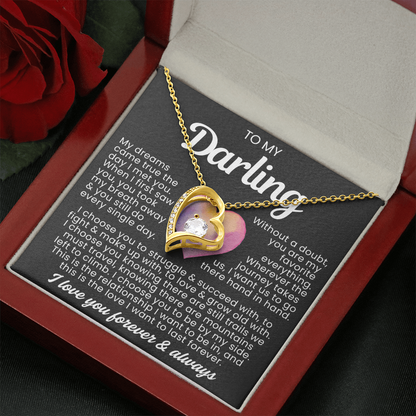 To My Darling Necklace - Love Heart Necklace - I Choose You
