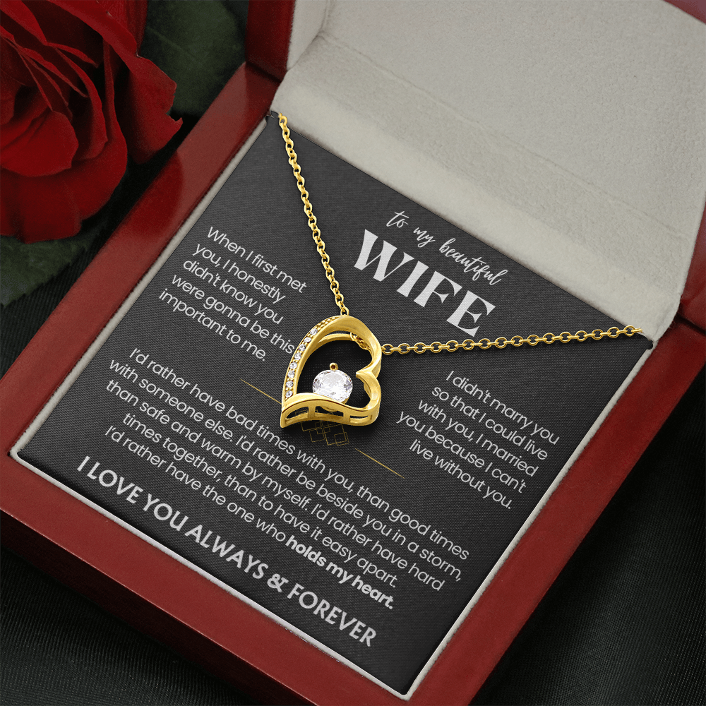 To My Wife - Love Heart Necklace - You Are the Best Thing