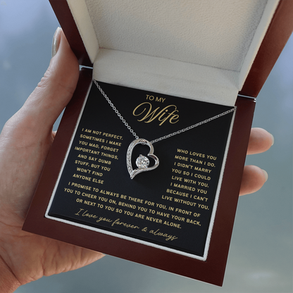 To My Wife - Love Heart Necklace - I Choose You Valentine's Day Gift