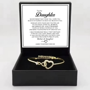 To My Daughter from Mom - Infinity Heart Bracelet - Forever Linked Together Gift