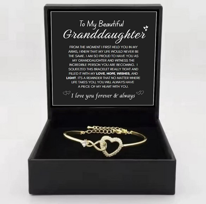 To My Granddaughter - Infinity Heart Bracelet - I Love You Forever & Always